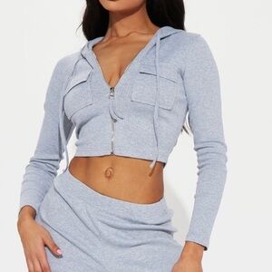 fashion nova gray zip up